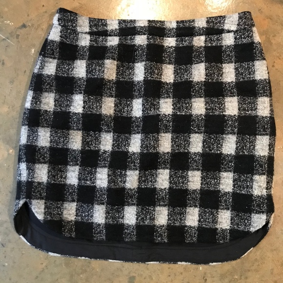 Madewell Dresses & Skirts - Madewell Black and White Plaid Wool Skirt